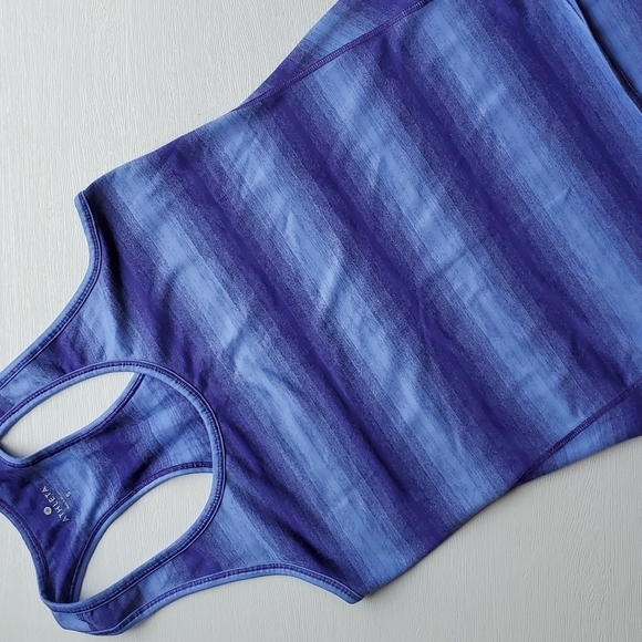 Athleta Shades of Purple Striped Workout Racerback Tank S NWOT - Picture 1 of 6